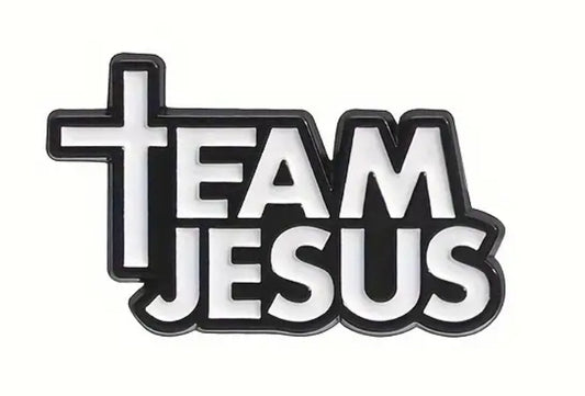 Team Jesus enamel pin.