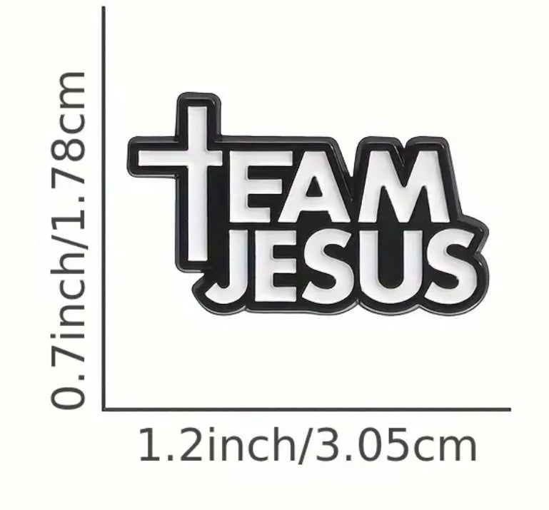 Team Jesus enamel pin.